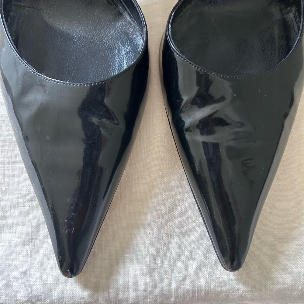 Calvin Klein, black patent leather, strap heels - Picture 4 of 7